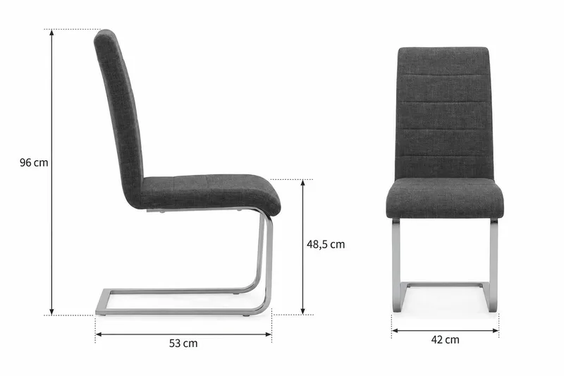 Cibus Matstol & Köksstol i Tyg med Kromben - Mörkgrå - Möbler - Fåtölj & stolar - Matstol & köksstol