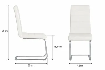 Cibus Matstol Konstläder - Vit/Krom - Möbler - Fåtölj & stolar - Matstol & köksstol