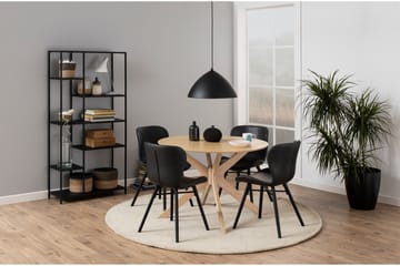 Copor Matstol i Konstläder med Träben - Svart - Möbler - Fåtölj & stolar - Matstol & köksstol