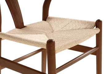 Dastoori Matstol med Armstöd - Valnöt / Trä / Beige - Möbler - Fåtölj & stolar - Matstol & köksstol