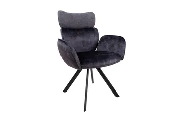 Eddy Stol med armstöd Mörkgrå Sammet - Möbler - Fåtölj & stolar - Matstol & köksstol