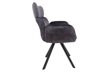 Eddy Stol med armstöd Mörkgrå Sammet - Möbler - Fåtölj & stolar - Matstol & köksstol