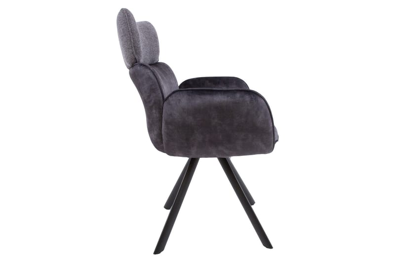Eddy Stol med armstöd Mörkgrå Sammet - Möbler - Fåtölj & stolar - Matstol & köksstol