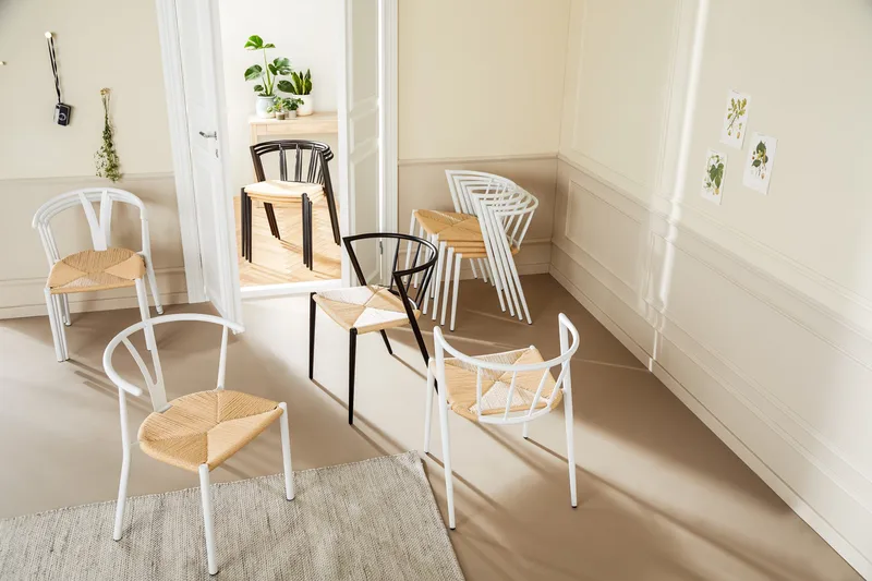 Elysia Matstol med Armstöd - Svart / Natur - Möbler - Fåtölj & stolar - Matstol & köksstol