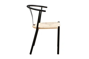 Elysia Matstol med Armstöd - Svart / Natur - Möbler - Fåtölj & stolar - Matstol & köksstol