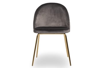 Felipe Matstol Sammet - Grå/Guld - Möbler - Fåtölj & stolar - Matstol & köksstol