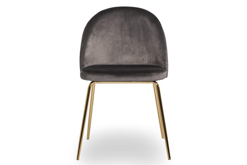 Felipe Matstol Sammet - Grå/Guld - Möbler - Fåtölj & stolar - Matstol & köksstol