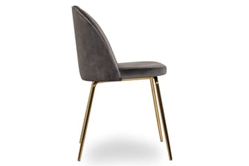 Felipe Matstol Sammet - Grå/Guld - Möbler - Fåtölj & stolar - Matstol & köksstol