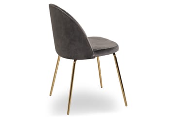 Felipe Matstol Sammet - Grå/Guld - Möbler - Fåtölj & stolar - Matstol & köksstol