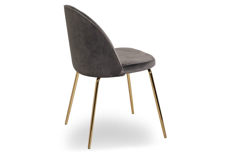 Felipe Matstol Sammet - Grå/Guld - Möbler - Fåtölj & stolar - Matstol & köksstol