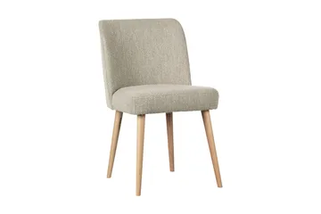 Forcea Matstol i Bouclé med Träben - Beige - Möbler - Fåtölj & stolar - Matstol & köksstol