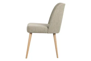 Forcea Matstol i Bouclé med Träben - Beige - Möbler - Fåtölj & stolar - Matstol & köksstol