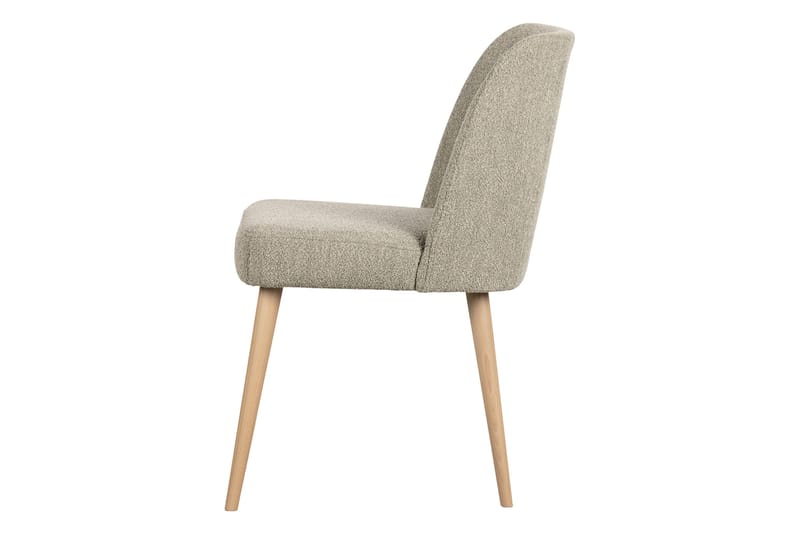 Forcea Matstol i Bouclé med Träben - Beige - Möbler - Fåtölj & stolar - Matstol & köksstol