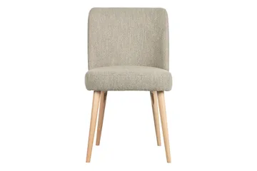 Forcea Matstol i Bouclé med Träben - Beige - Möbler - Fåtölj & stolar - Matstol & köksstol