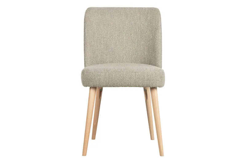Forcea Matstol i Bouclé med Träben - Beige - Möbler - Fåtölj & stolar - Matstol & köksstol