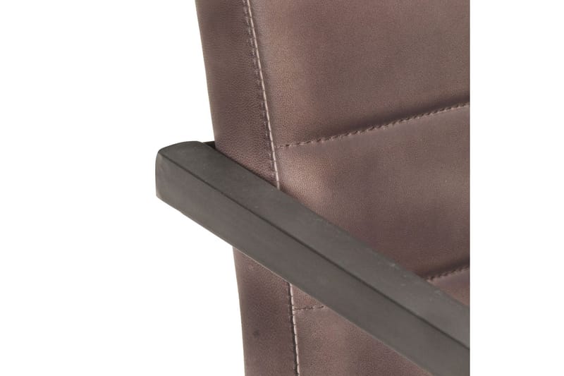 Fribärande matstolar 2 st brun äkta läder - Brun - Matstol & köksstol - Karmstol