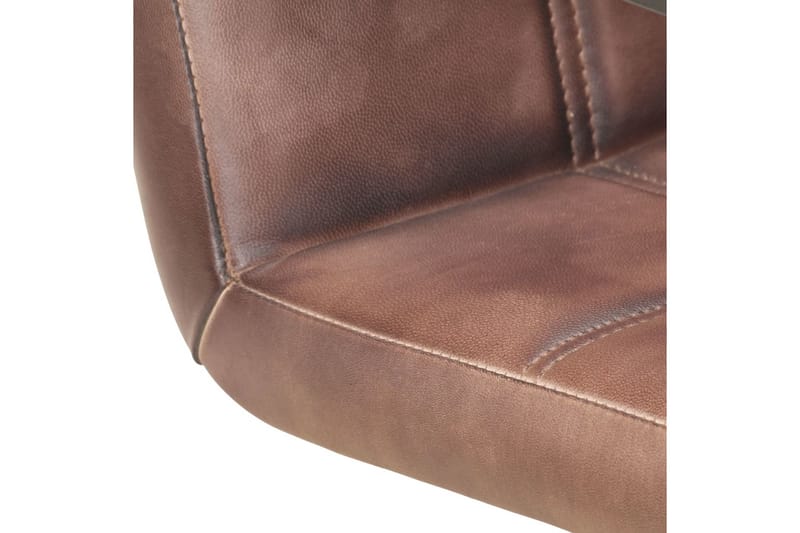 Fribärande matstolar 2 st brun nött äkta läder - Brun - Matstol & köksstol