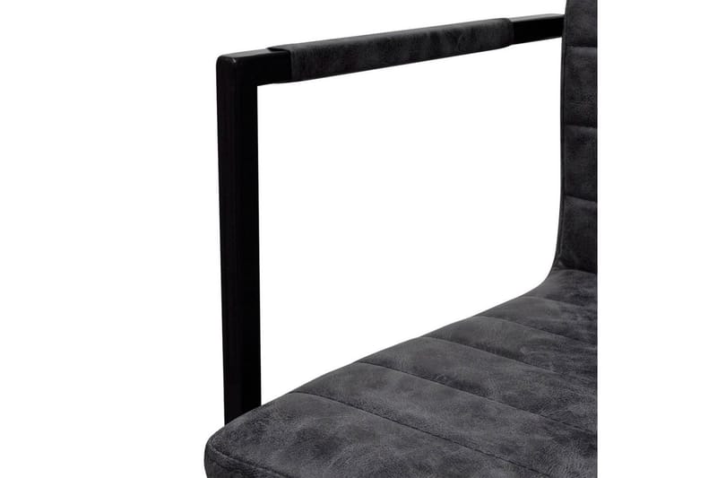 Fribärande matstolar 6 st svart konstläder - Svart - Matstol & köksstol - Karmstol