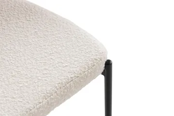 Gemmiano Matstol & Köksstol i Bouclé Teddy med Svarta Metallben - Vit - Möbler - Fåtölj & stolar - Matstol & köksstol
