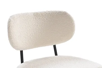 Gemmiano Matstol & Köksstol i Bouclé Teddy med Svarta Metallben - Vit - Möbler - Fåtölj & stolar - Matstol & köksstol