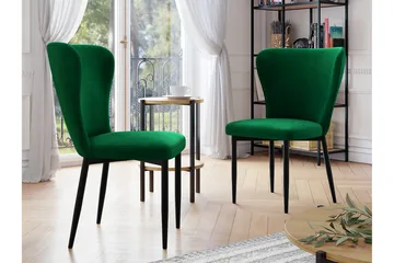 Glenarm Matstol i Sammet med Metallfinish - Smaragdgrön - Möbler - Fåtölj & stolar - Matstol & köksstol