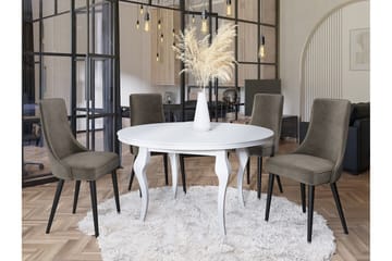 Glenarm Matstol i Sammet med Träben - Taupe - Möbler - Fåtölj & stolar - Matstol & köksstol