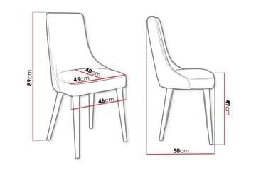 Glenarm Matstol i Tyg med Träben - Beige|Svart - Möbler - Fåtölj & stolar - Matstol & köksstol