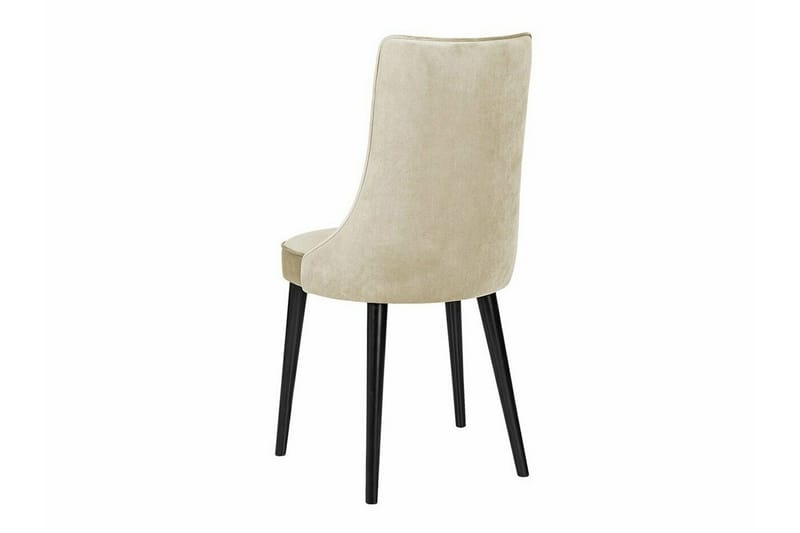 Glenarm Matstol i Tyg med Träben - Beige|Svart - Möbler - Fåtölj & stolar - Matstol & köksstol