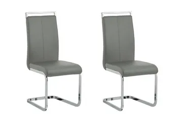 Greedin Matstol 2-pack - Konstläder/Grå - Möbler - Fåtölj & stolar - Matstol & köksstol