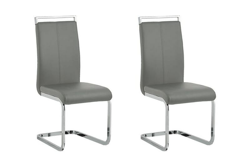 Greedin Matstol 2-pack - Konstläder/Grå - Möbler - Fåtölj & stolar - Matstol & köksstol