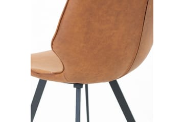 Helena Matstol i Konstläder med Metallben - Cognac - Möbler - Fåtölj & stolar - Matstol & köksstol