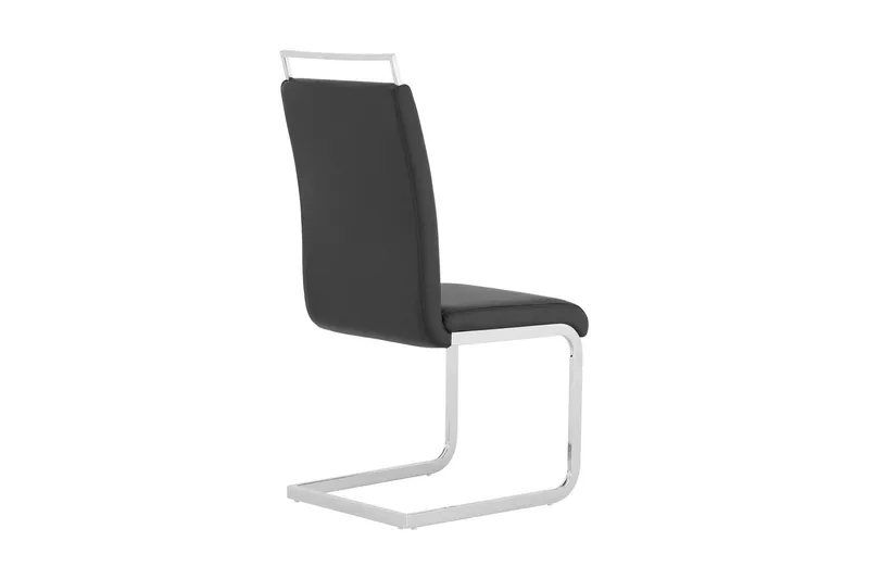 Isoda Matstol & Köksstol i Konstläder med Kromben - Svart - Möbler - Fåtölj & stolar - Matstol & köksstol