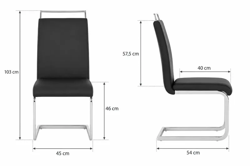 Isoda Matstol Konstläder - Svart - Möbler - Fåtölj & stolar - Matstol & köksstol