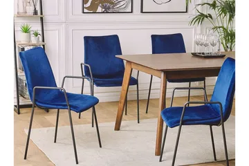 Jeffsy Matstol 2-pack - Sammet/Mörkblå - Möbler - Fåtölj & stolar - Matstol & köksstol