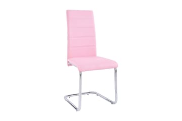 Köksstol Aiwa Konstläder 4-pack - Rosa|Krom - Möbler - Fåtölj & stolar - Matstol & köksstol