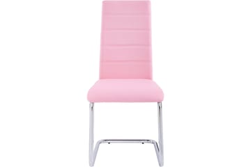 Köksstol Aiwa Konstläder 4-pack - Rosa|Krom - Möbler - Fåtölj & stolar - Matstol & köksstol