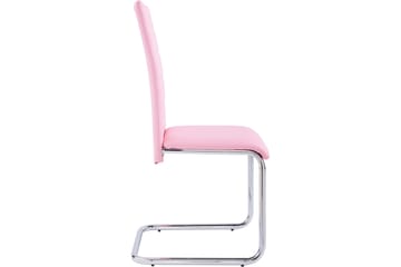 Köksstol Aiwa Konstläder 4-pack - Rosa|Krom - Möbler - Fåtölj & stolar - Matstol & köksstol
