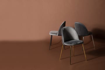 Köksstol Gerardo Sammet - Grå/Svart - Möbler - Fåtölj & stolar - Matstol & köksstol