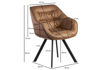 Karmstol Clanton med X-formade ben - Ljusbrun/Svart - Möbler - Fåtölj & stolar - Matstol & köksstol