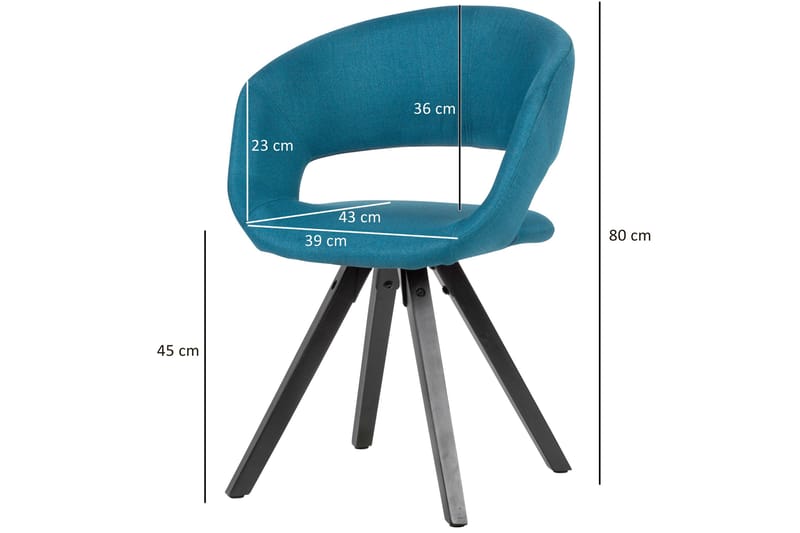 Karmstol Clanton - Petrol/Svart - Matstol & köksstol - Karmstol