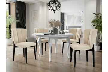 Kendale Matstol i Sammet - Beige - Möbler - Fåtölj & stolar - Matstol & köksstol