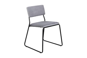 Kenth Matstol - Sammet/Ljusgrå/Svart - Möbler - Fåtölj & stolar - Matstol & köksstol