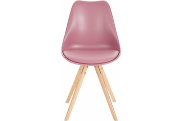 Malik Matstol 2-pack - PU/Rosa/Ek - Möbler - Fåtölj & stolar - Matstol & köksstol