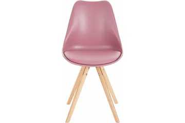 Malik Matstol 2-pack - PU/Rosa/Ek - Möbler - Fåtölj & stolar - Matstol & köksstol