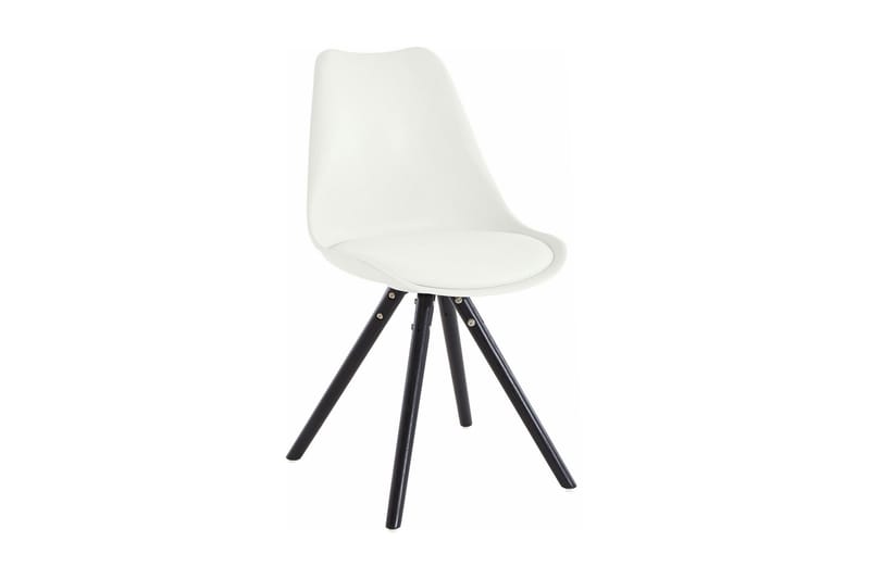 Malik Matstol Konstläder 2-pack, Vit/Ek