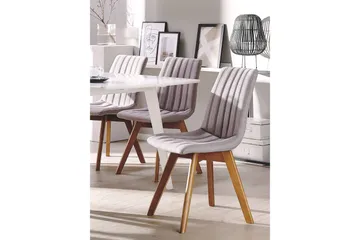 Matstol 2 st brungrå CALGARY - Grå - Möbler - Fåtölj & stolar - Matstol & köksstol