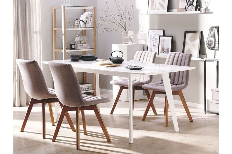 Matstol 2 st brungrå CALGARY - Grå - Möbler - Fåtölj & stolar - Matstol & köksstol