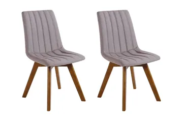 Matstol 2 st brungrå CALGARY - Grå - Möbler - Fåtölj & stolar - Matstol & köksstol