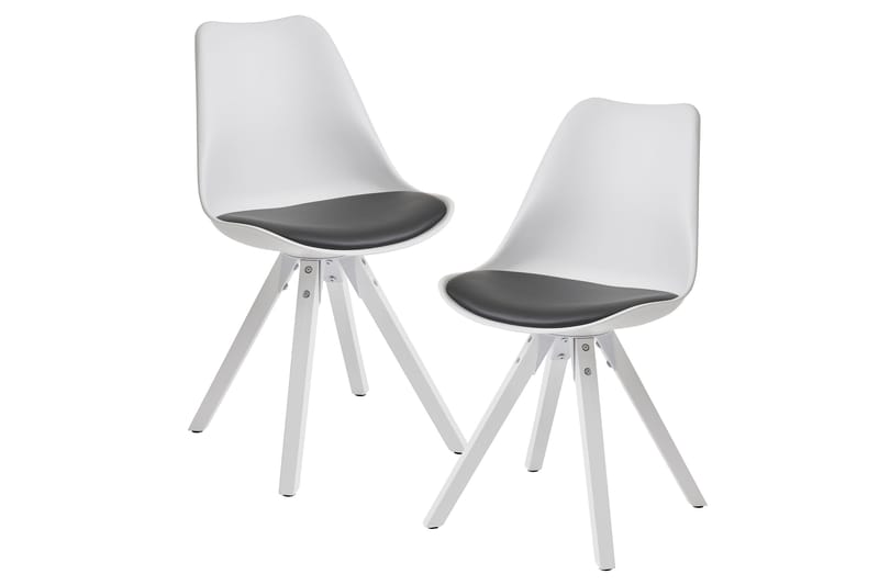 Matstol Clanton 2-pack - Vit/Mörkgrå - Matstol & köksstol