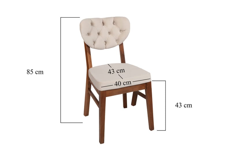 Matstol Jodon 2-Pack - Valnöt/Beige - Möbler - Fåtölj & stolar - Matstol & köksstol